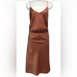 Women’s Banana Republic Orange Blouson Spaghetti Strap Dress Size 8